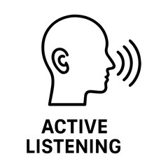 active listening icon on white background vector
Vector line icon soft skill