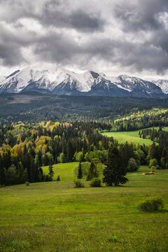 View from the Pass over Łapszanka in Poland
