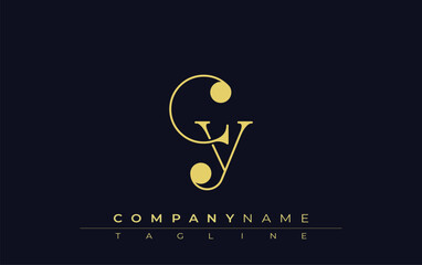 CY Typography Logo Design. Stylish monogram design depiction featuring the letters C and Y combined in an artistic signature style, delivering a unique and creative visual representation.