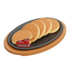 Hoeddeok Korean food 3D Icon