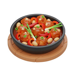 kung pao chicken 3D Icon