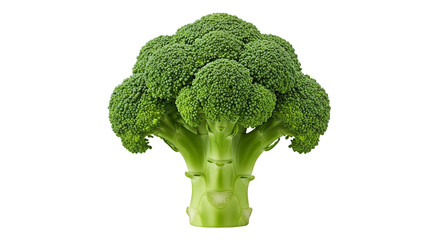Broccoli Stands Tall on Transparent Background, Showcasing Freshness and Healthy Eating