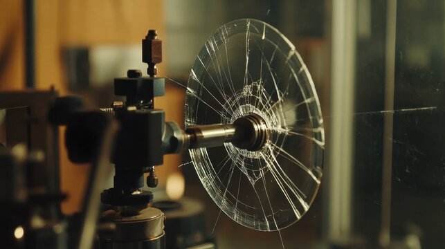 Lens-based inspection machine monitoring micro-cracks on transparent surfaces