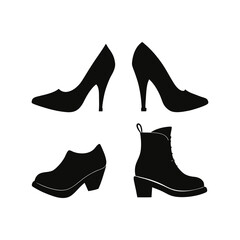Set of Women's Shoes Silhouettes