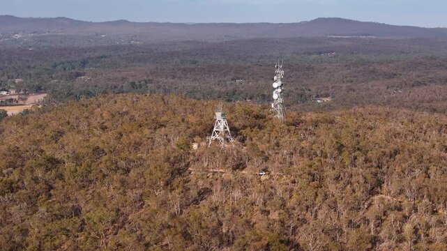 Fire Lookout and Radio Communication Towers Bendigo Victoria Aerial View