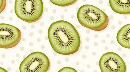Fototapeta premium Delicious Kiwi Slices: Fresh Fruit Background