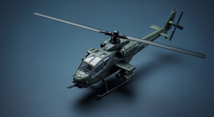 Detailed Miniature Helicopter Model A Stunning Recreation of Military Aircraft