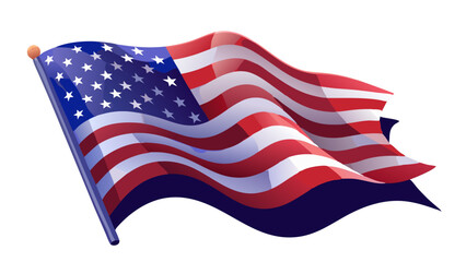 Obraz premium Illustrative American flag waving boldly a symbol of patriotism and freedom set against a stark