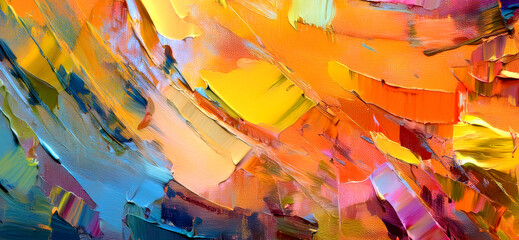 abstract background art painting colorful paint on canvas close up.