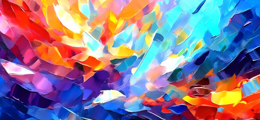 abstract background art painting colorful paint on canvas close up.