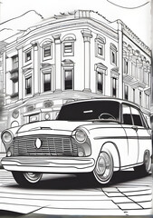 vintage car sketch