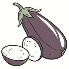 Eggplant icon vector logo on white background. Adobe Illustrator Artwork