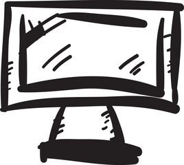 Hand drawn computer monitor