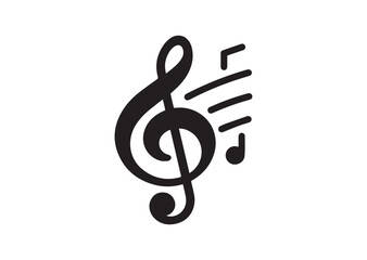 Musical Note Icon, Musical Note Silhouette Vector