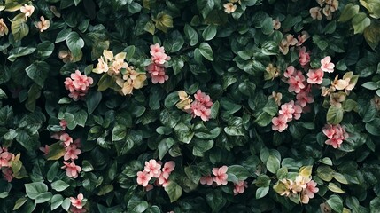 Dark Green & Pink Flower Carpet Texture: Seamless Background, Fabric, Wallpaper
