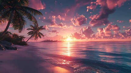 Majestic seascape sunset tropical paradise high resolution picture