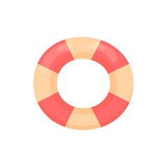 Obraz premium Bright vector illustration of a lifebuoy in Hand drawn style. Perfect for summer designs, beach and sea themes, safety concept visuals, kids graphics, and travel materials. On a white background.
