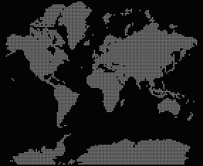 Vector dotted world map. Visualize Earth in a minimalist dotted world map for global awareness, infographic uses, and educational designs. Dotted world map brings style to geographic outlines.