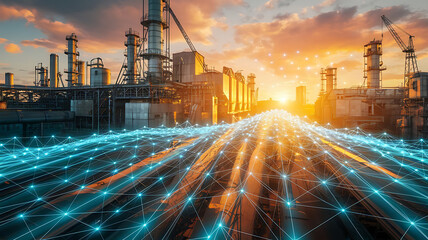 Sunset over the river