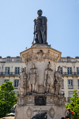 Obraz premium Beautiful view to monument in Praça Luis de Camões, downtown Lisbon