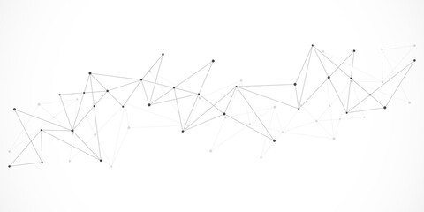 Minimalistic design with connecting the dots and lines. Abstract geometric background of science and technology concept