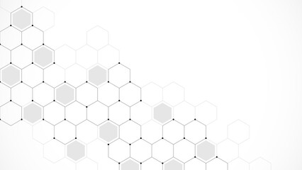 Hexagons pattern. Geometric abstract background with simple hexagonal elements. Creative idea for medical, technology or science design