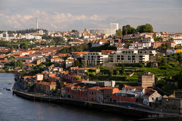 Obraz premium Beautiful view to old historic buildings in downtown Porto