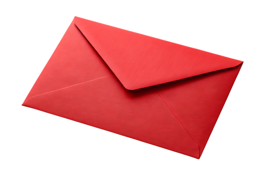 Red envelope mockup isolated on transparent background
