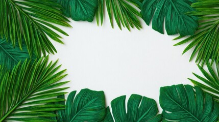 Lush green leaf border framing a crisp white center for text