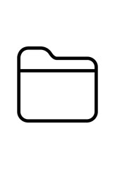 Obraz premium Minimalist black outline folder icon