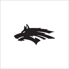 wolf head logo template vector
