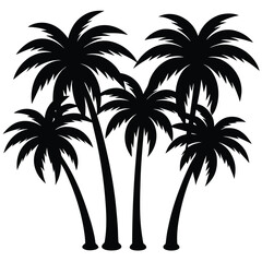 Fototapeta premium a cluster of coconut trees each with slightly dif