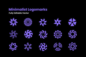 Minimalist tech Logomarks vector, unique logo design, set of professional geometric logo
