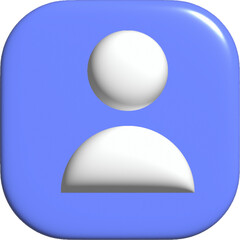 3d contact,People Icon Vector illustration Blue Button with user profile symbol