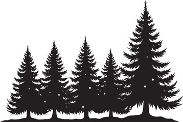 Obraz premium Christmas Tree Silhouette Set