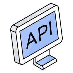 Web Development Isometric Colored Outline Icons