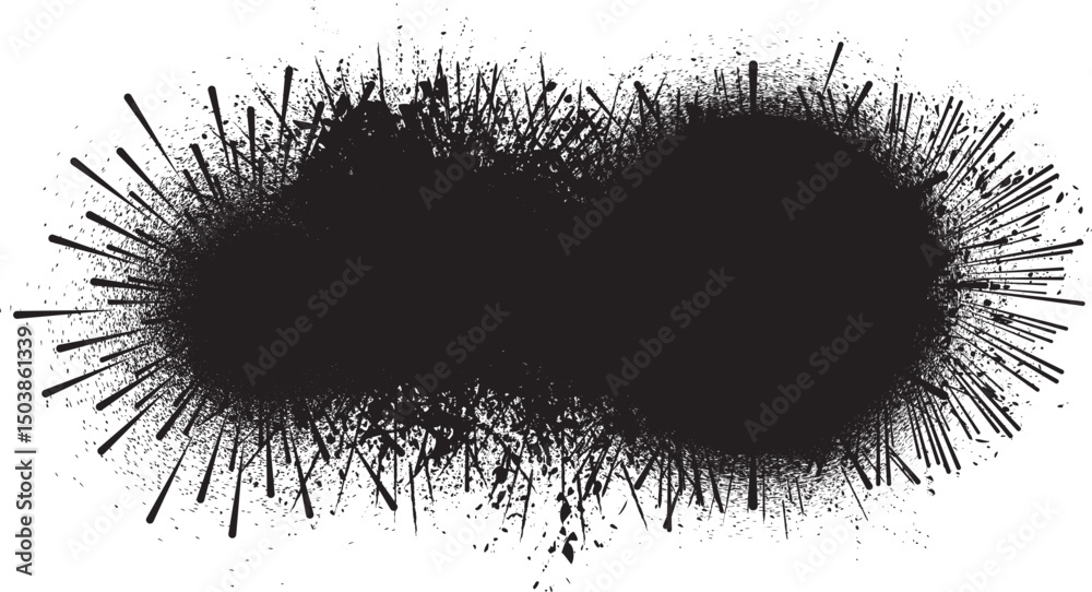 Poster ink splashes for speckle effect .Set of Black Spray Blot of Ink. Place blobs, stains and splats in this pack over any object to create grunge effect .Spray paint drips .abstract vector.