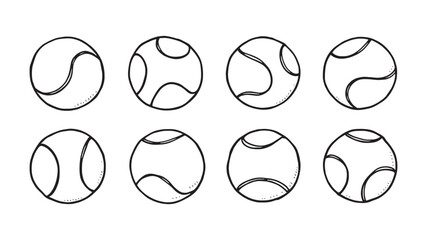 Tennis Ball Minimalist Illustration Set