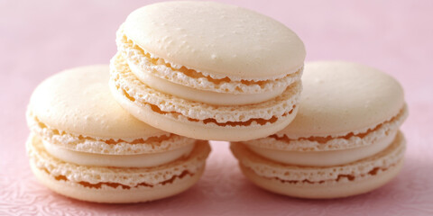 Fototapeta premium Delicate cream-colored macarons