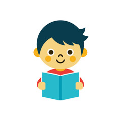 Cartoon Child Reading Doodle Illustration