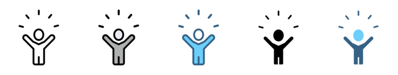 PERSEVERANCE icon with multiple style of goal, focused, confidence, commitment, purposefulness, diligence, dedication, achievement, patience and success
