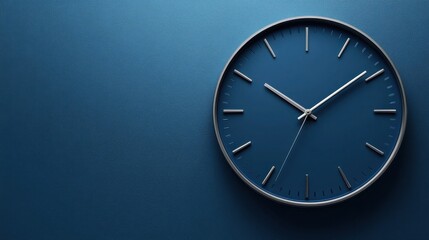 Simple clock against a deep blue backdrop