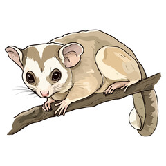 sugar glider, animal, vector, transparent background, rodent, mammal, cute, isolated, small, pet