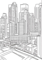 Fototapeta premium city sketch vector illustration