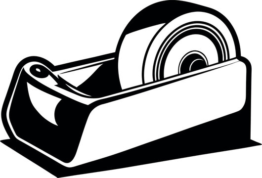 black and white tape dispenser clip art preview