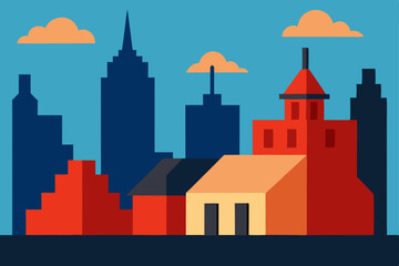Obraz premium vector illustration of a city