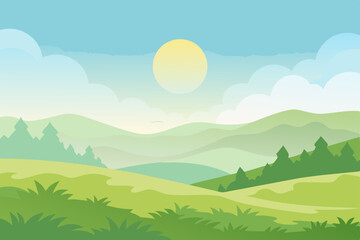 Obraz premium summer landscape with mountains