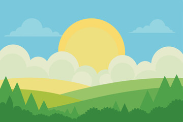 Fototapeta premium summer landscape with mountains