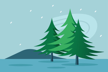 Obraz premium spruce boughs gently shaking with wind