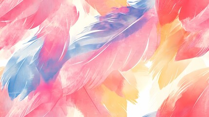 Parrot feather tile with multicolored details, suitable for exotic wallpaper, animal print products, and natural pattern compositions.